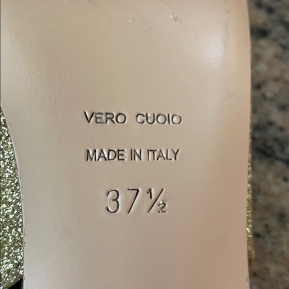 Roberto Festa Gold Glitter Slingback Shoes - Picture 8 of 8